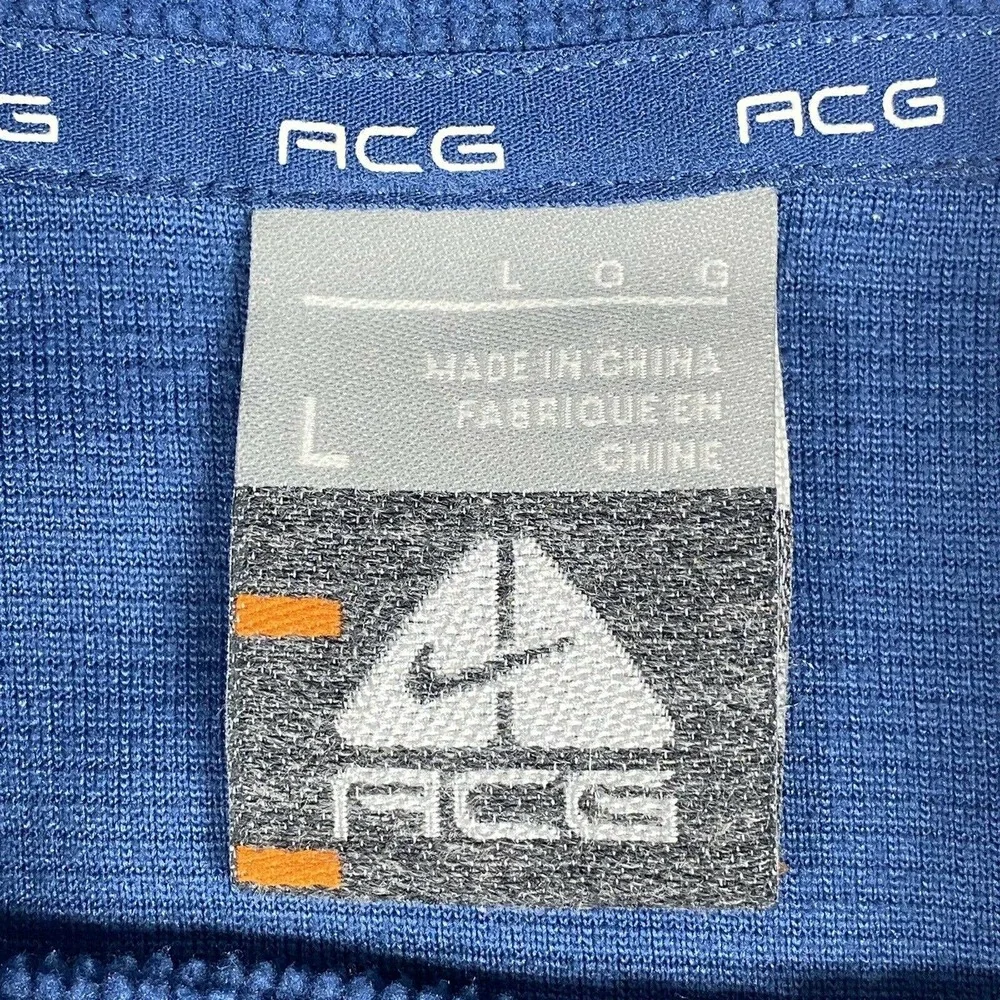 Vintage Nike ACG Fleece Pullover Shirt 1/4 Zip Mock Size Large Therma Fit Blue_3